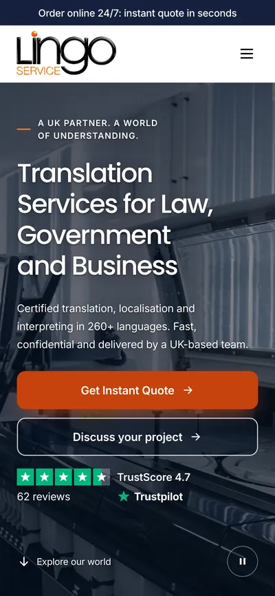 Lingo Service on a phone.